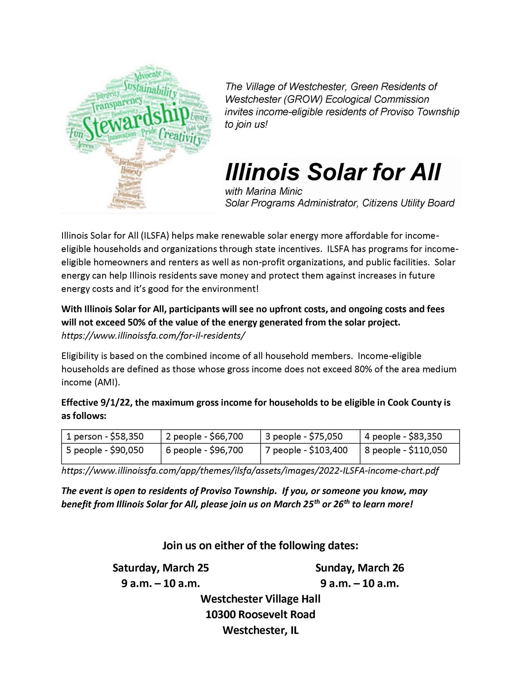 GROW Event - Illinois Solar for All for March Newsletter